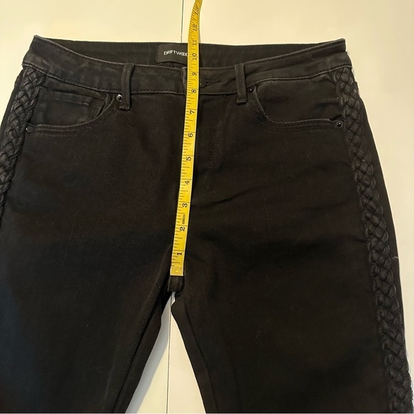 Driftwood Braided Side Jackie Skinny Raw Hem Black Jeans - 27 - Picture 11 of 15